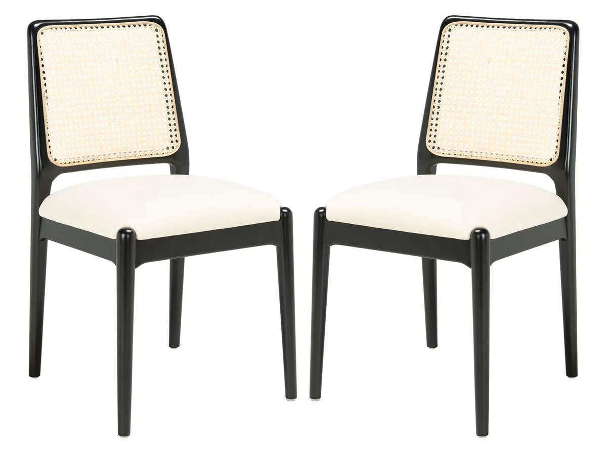 Safavieh Reinhardt Rattan Dining Chair Set Of 2 - Black