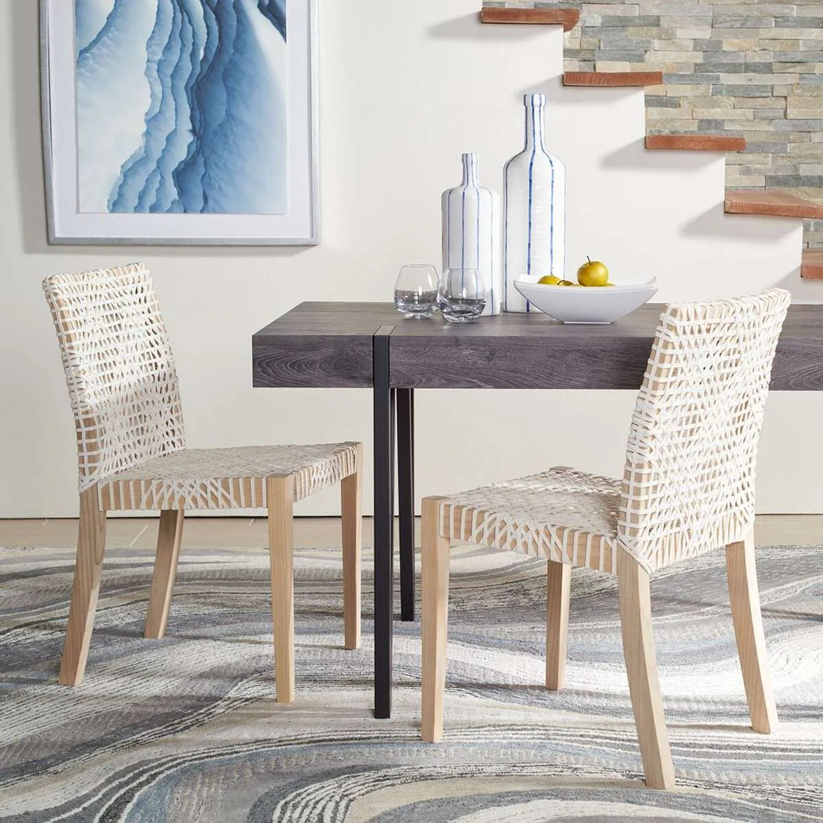 Safavieh Tyria Leather Dining Chair Set Of 2 - White