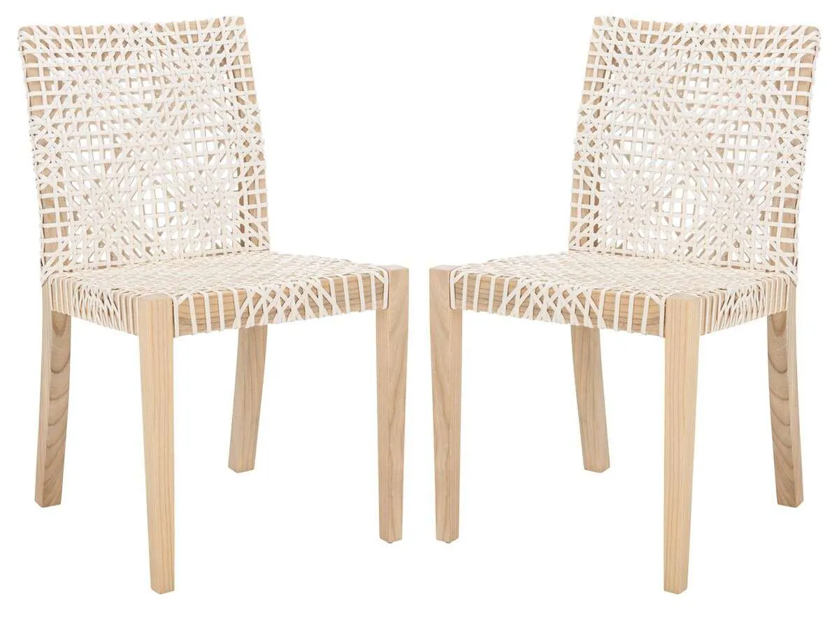 Safavieh Tyria Leather Dining Chair Set Of 2 - White