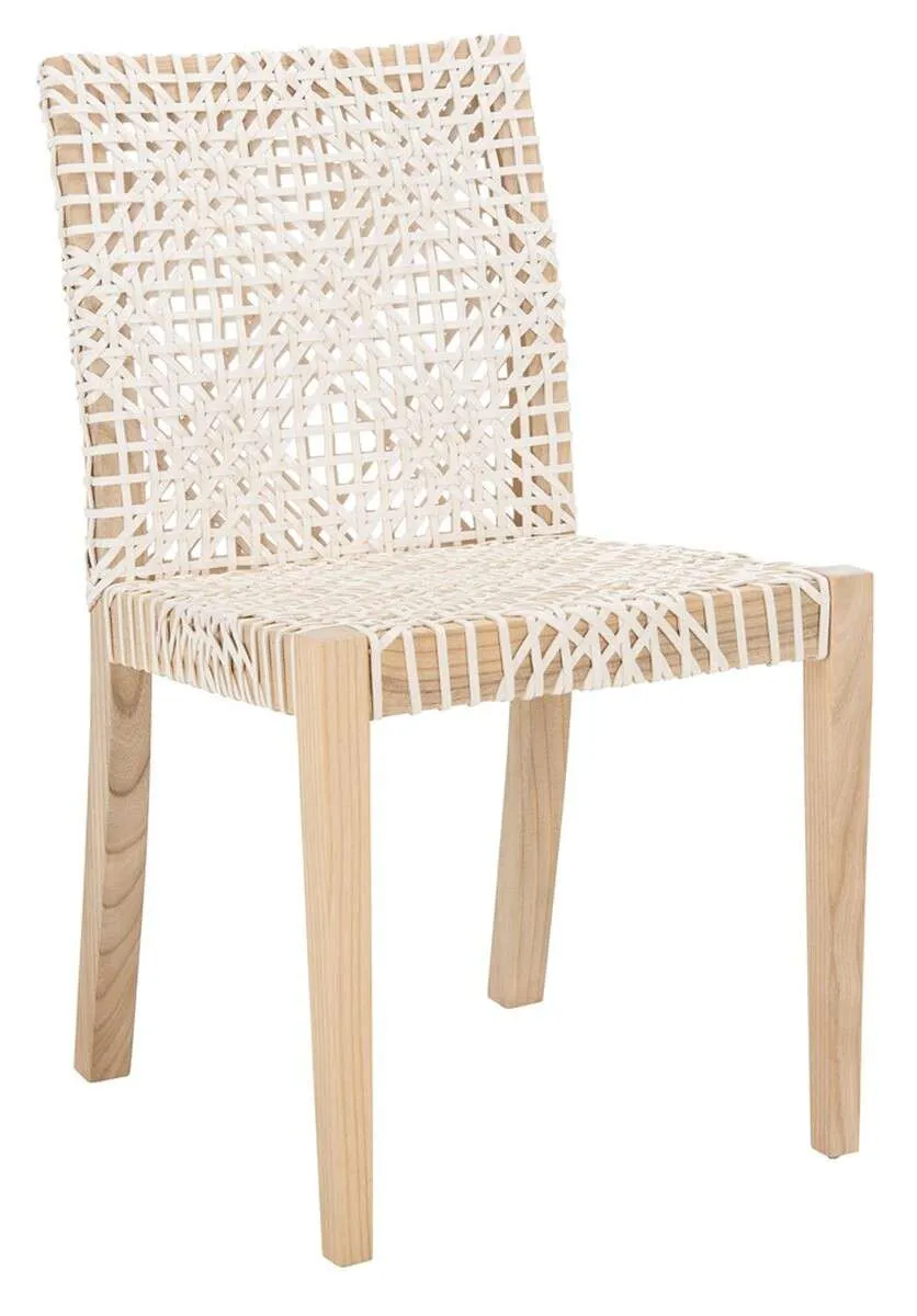 Safavieh Tyria Leather Dining Chair Set Of 2 - White