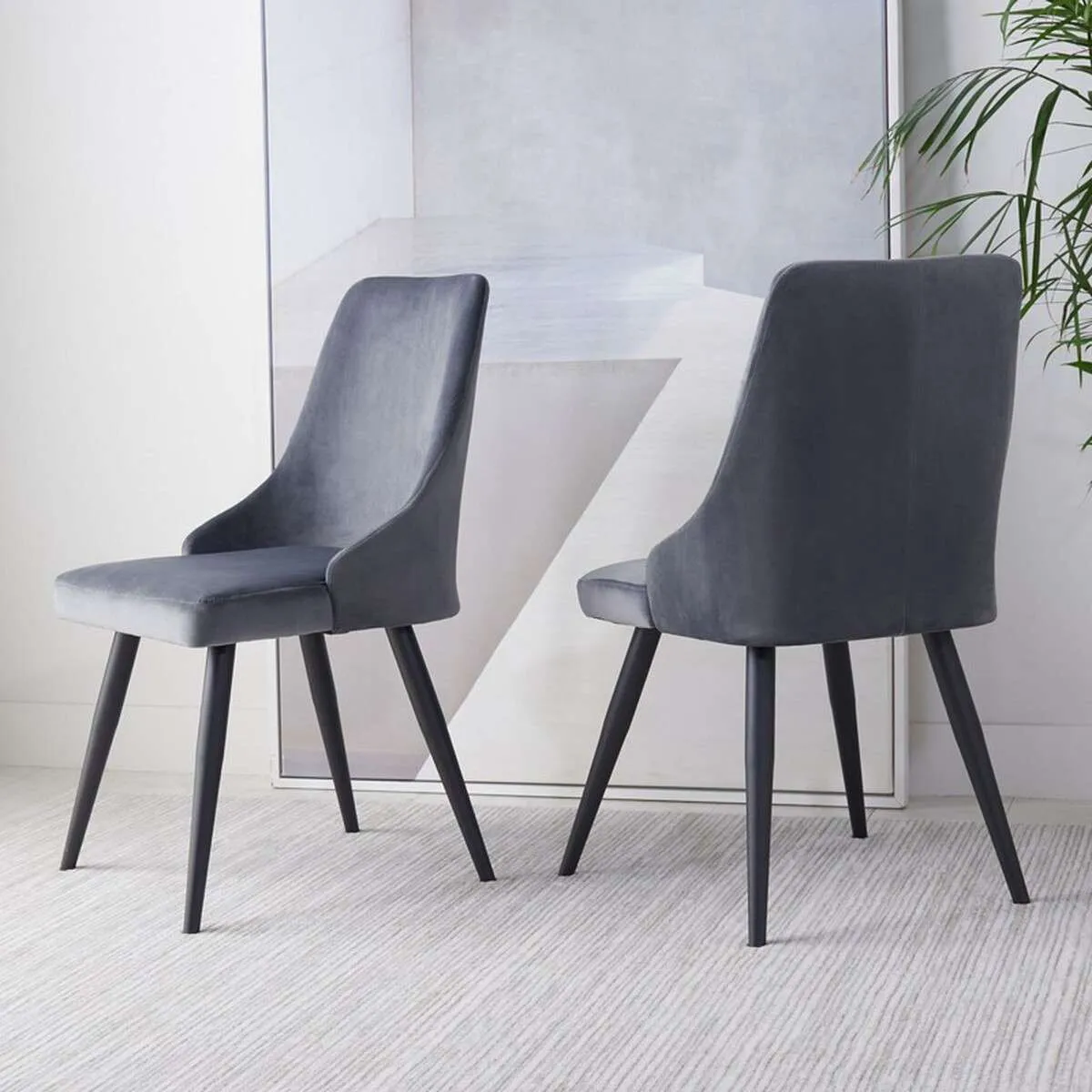 Safavieh Zoi Upholstered Dining Chair Set Of 2 - Slate Gray