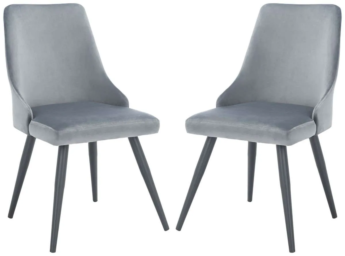 Safavieh Zoi Upholstered Dining Chair Set Of 2 - Slate Gray
