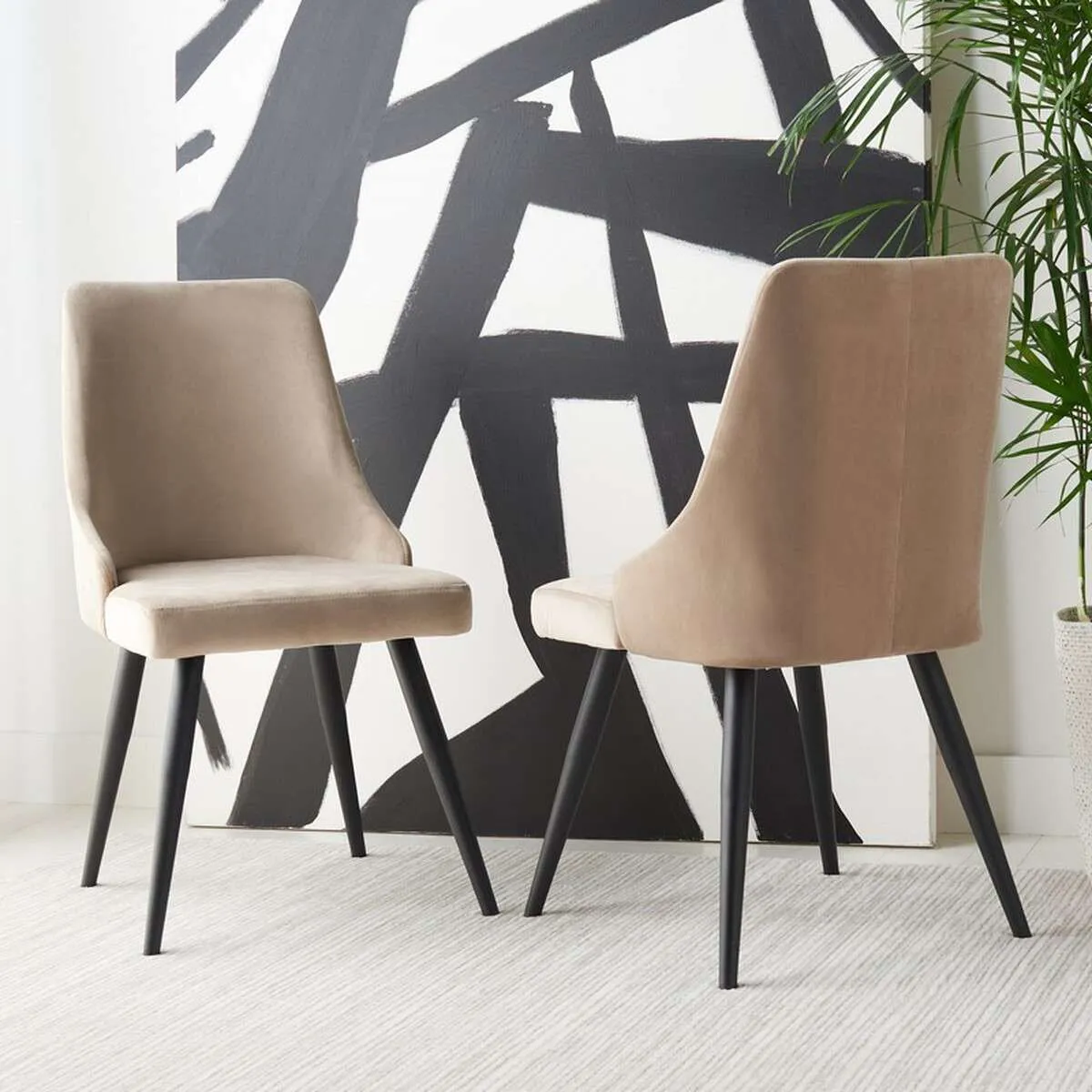 Safavieh Zoi Upholstered Dining Chair Set Of 2 - Taupe