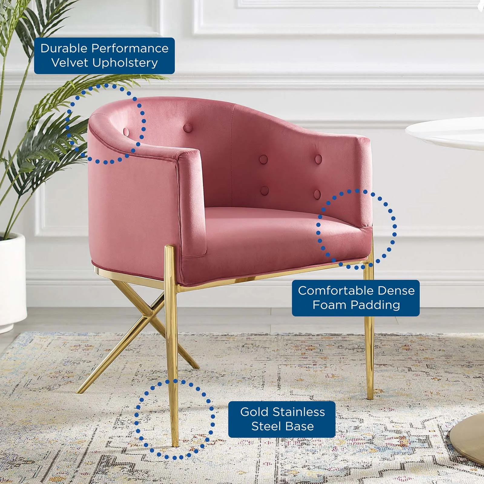 Savour Tufted Performance Velvet Accent Dining Armchair By Modway - EEI-3906