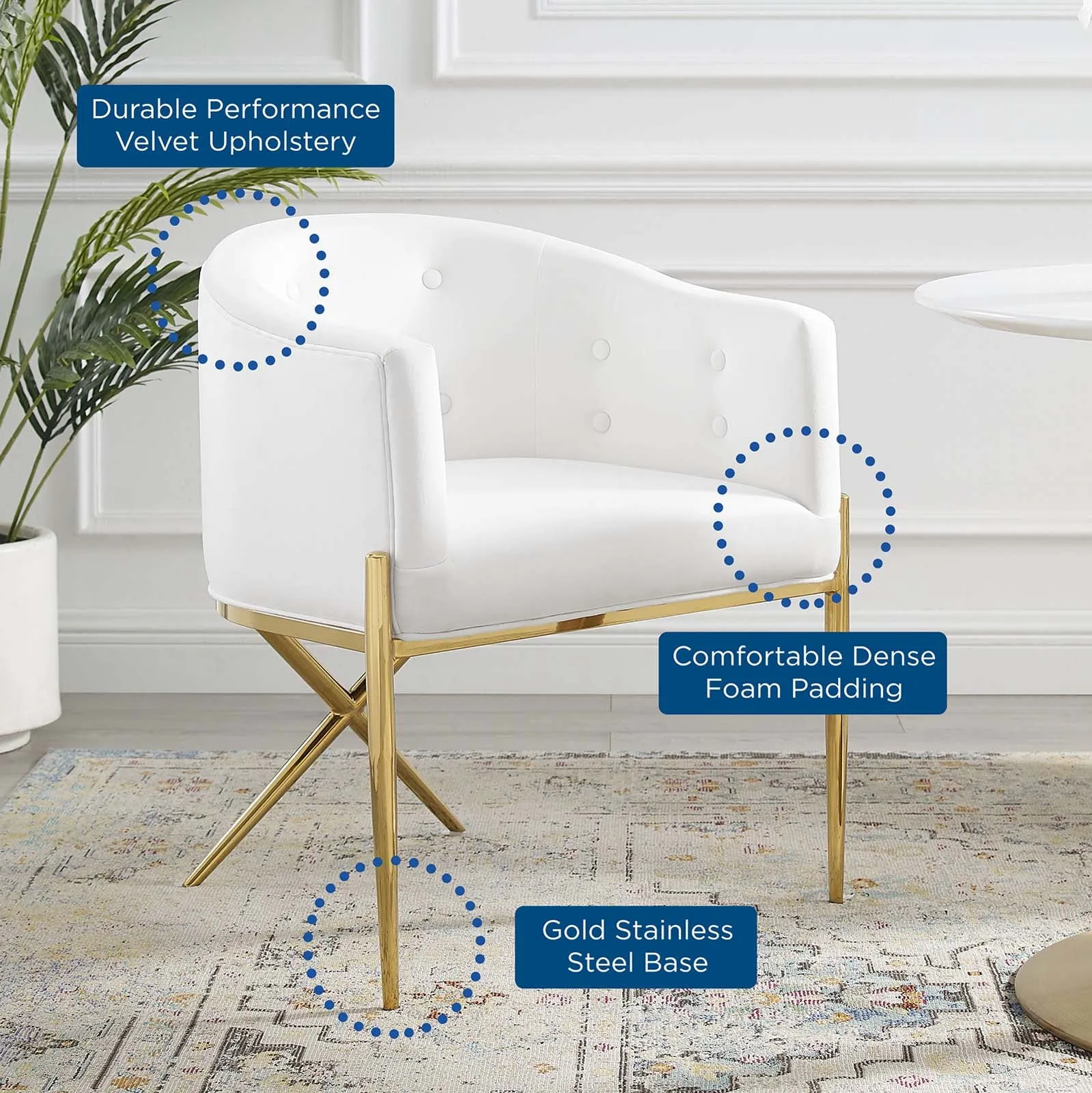 Savour Tufted Performance Velvet Accent Dining Armchair By Modway - EEI-3906
