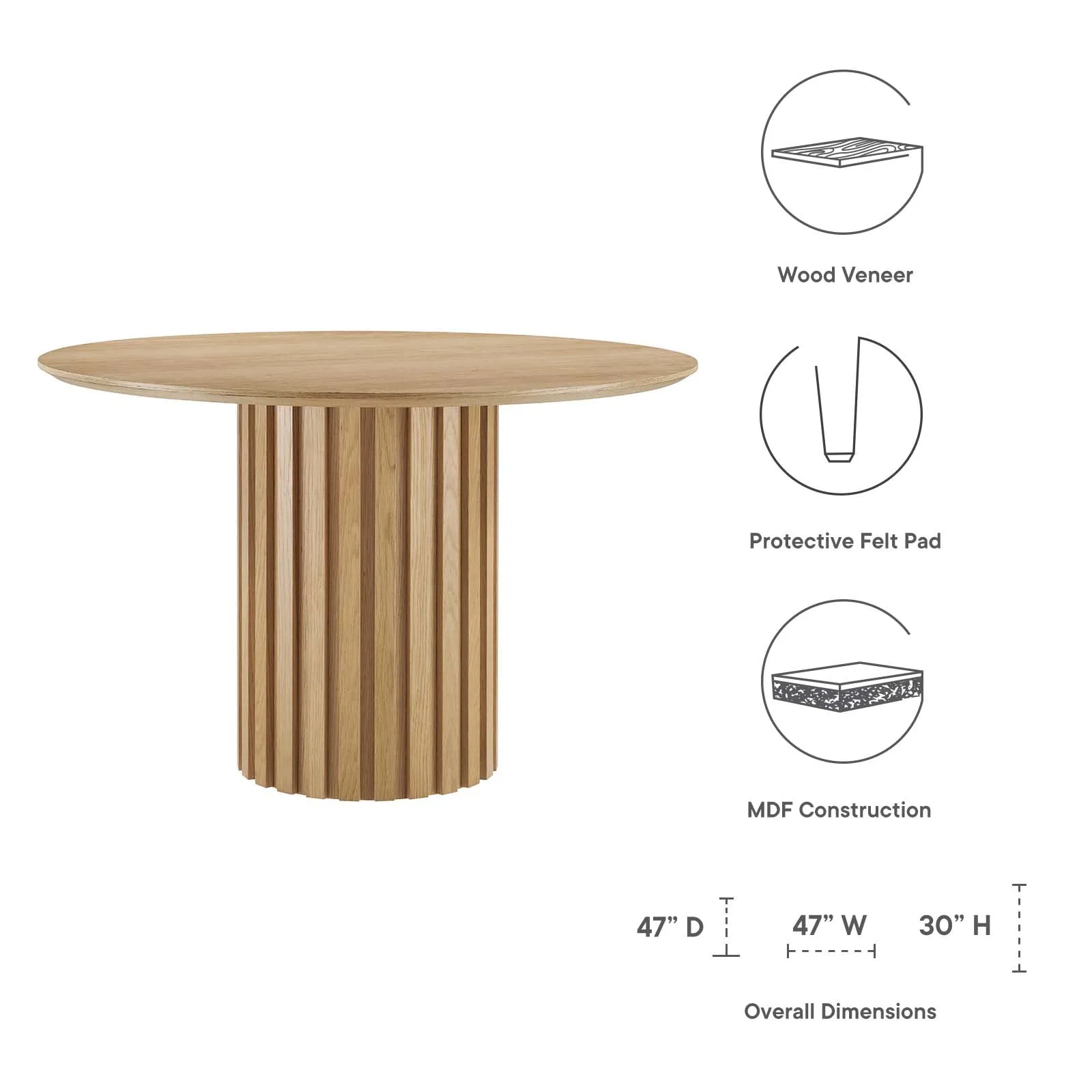 Senja 47" Round Dining Table By Modway - EEI-6064