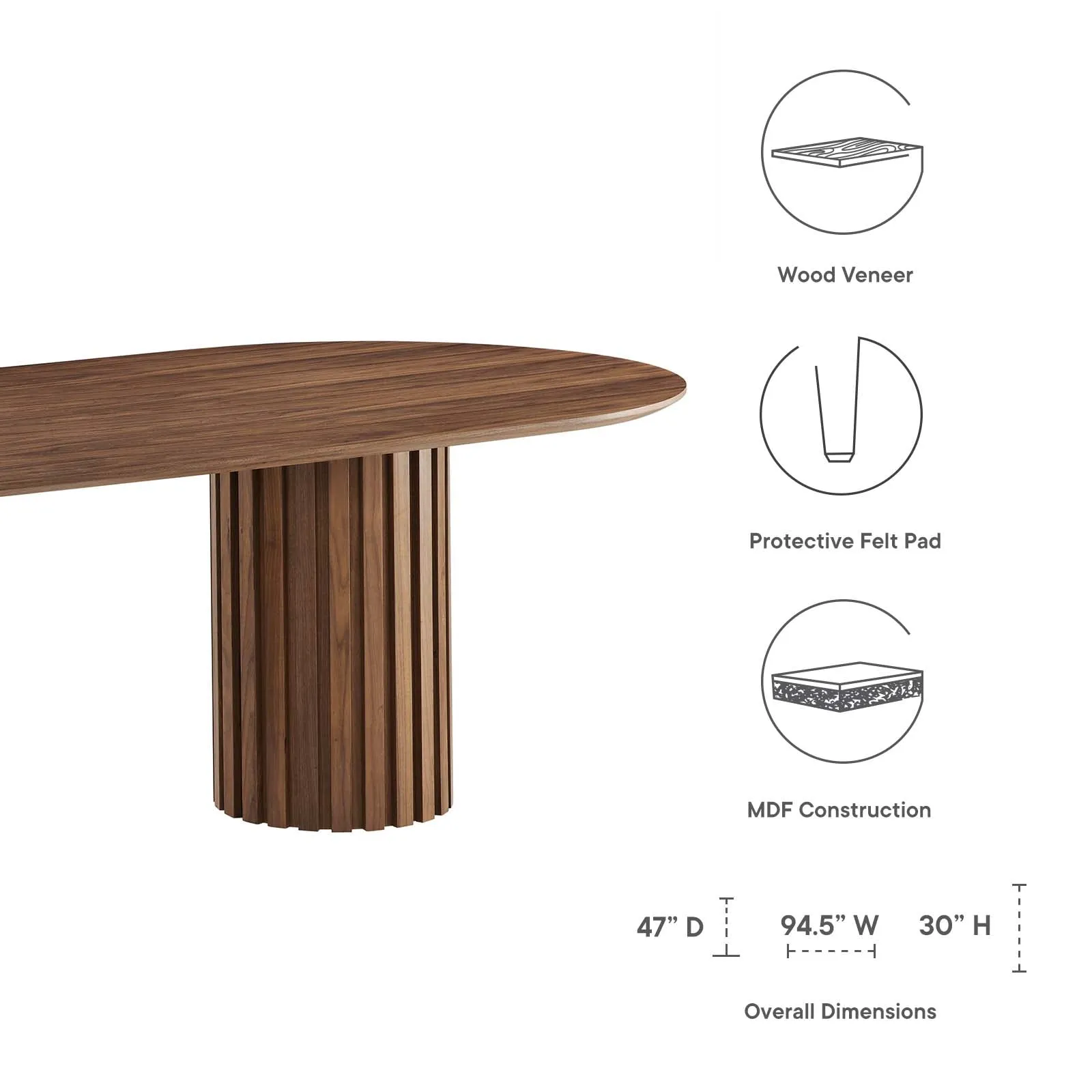 Senja 95" Oval Dining Table By Modway - EEI-6065