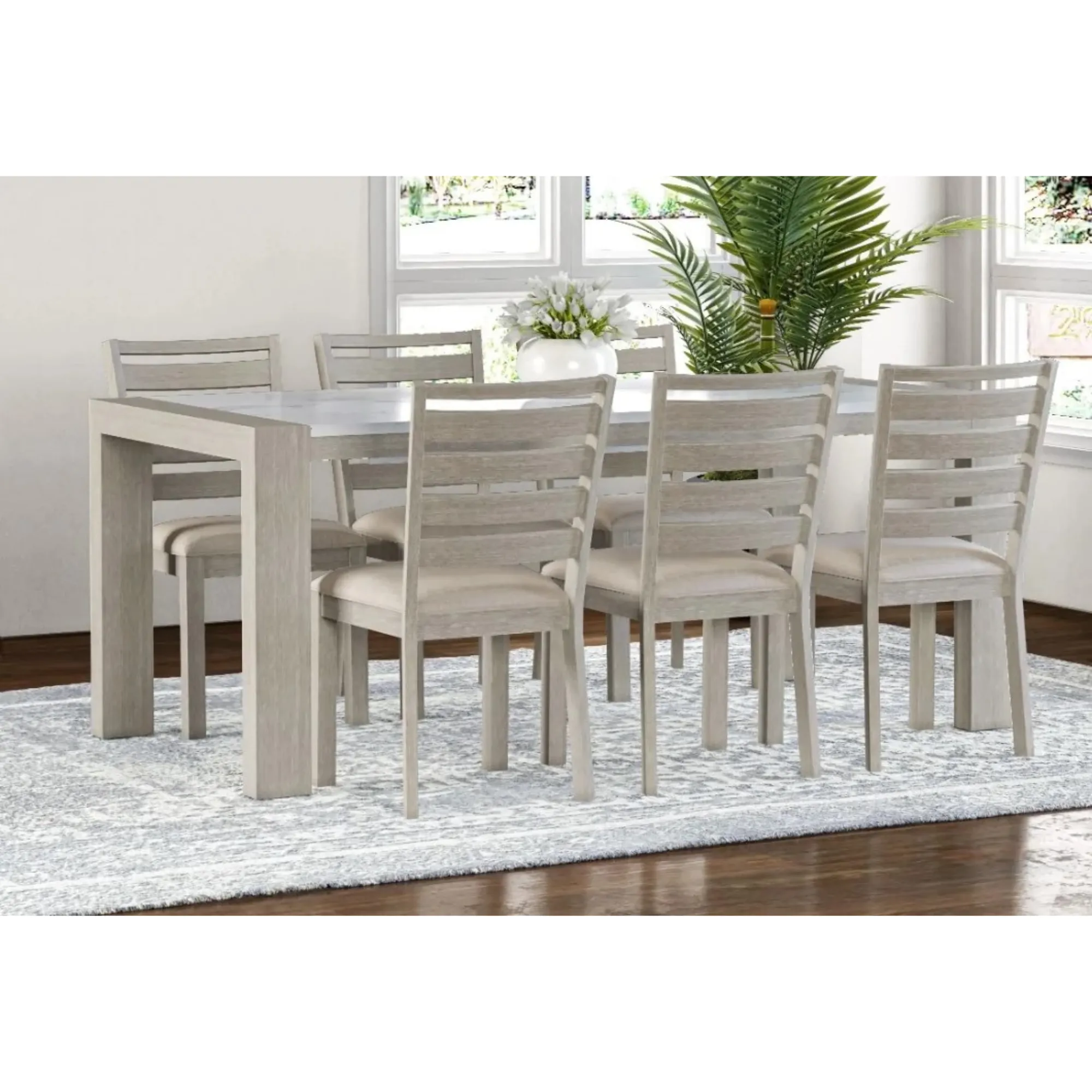 Sergio Gray Wood Dining Set