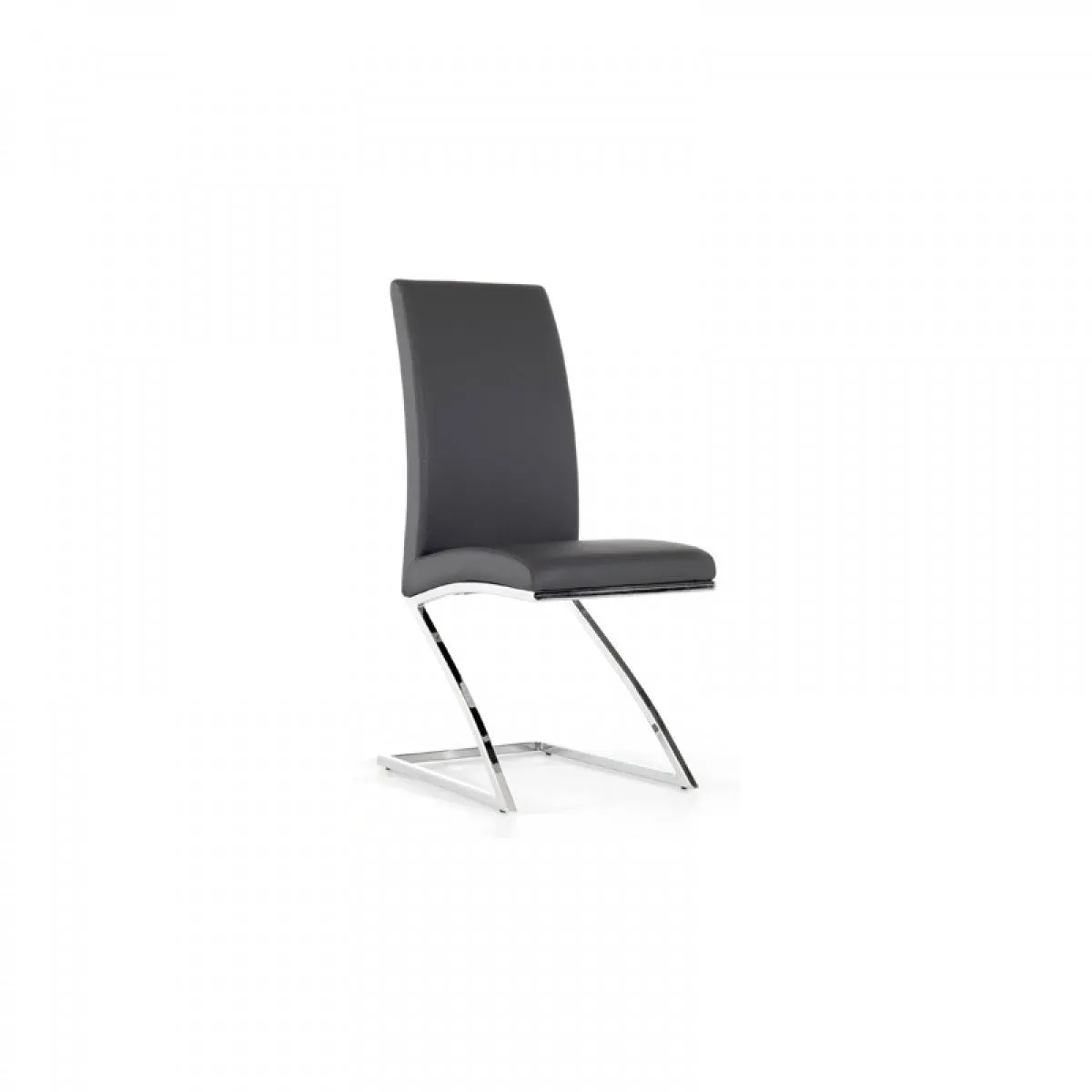 Set Of 2 Modern White Faux Leather And Chrome Dining Chairs By Homeroots