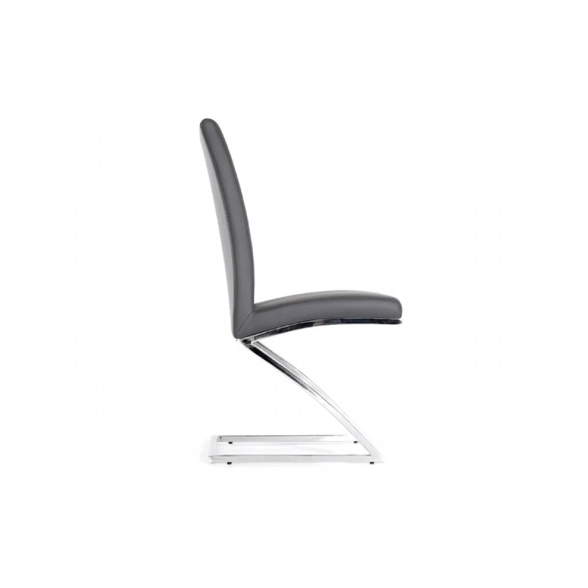 Set Of 2 Modern White Faux Leather And Chrome Dining Chairs By Homeroots