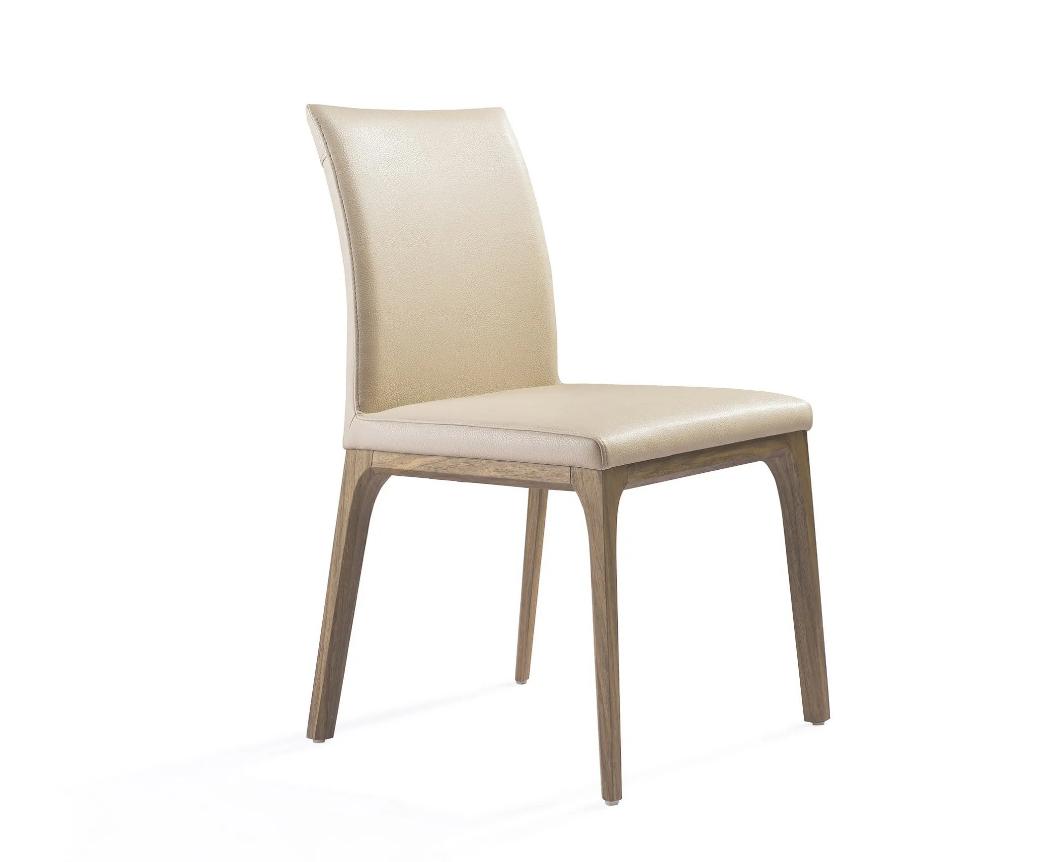 Set Of 2 Taupe Faux Leather Dining Chairs By Homeroots - 370661