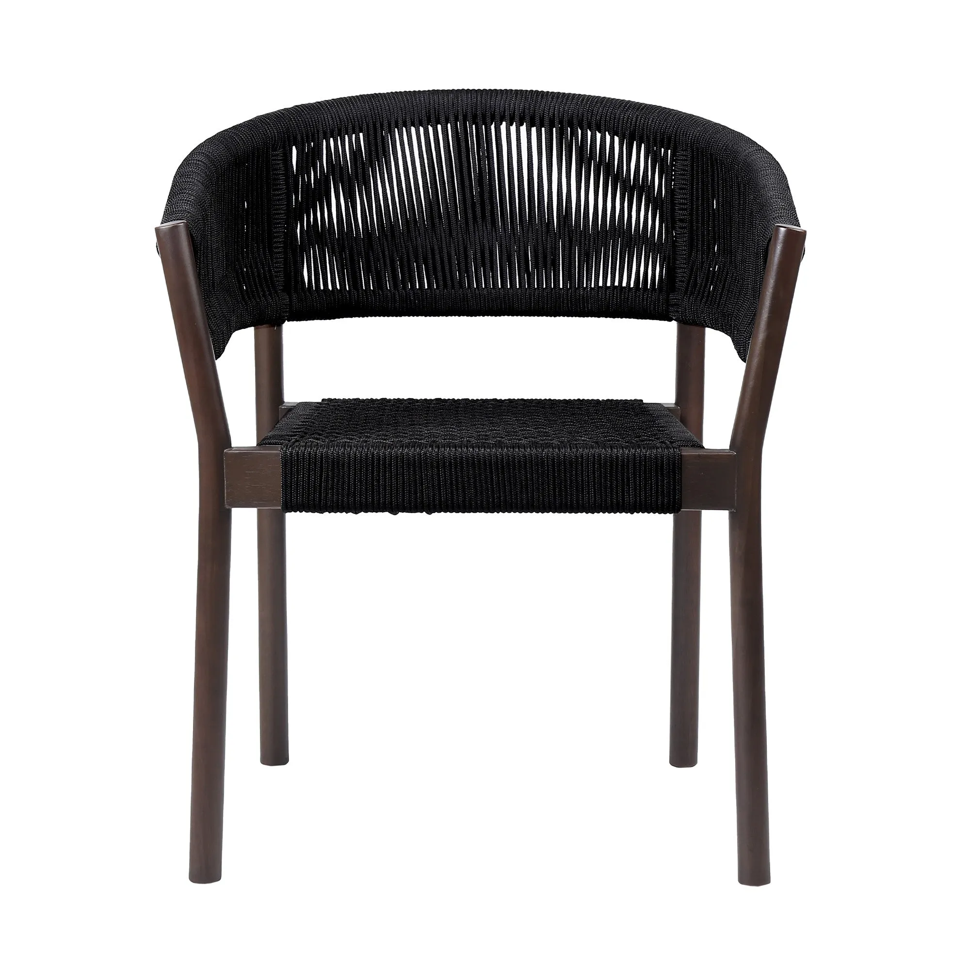 Set of Two Black Solid Wood Outdoor Dining Chair By Homeroots