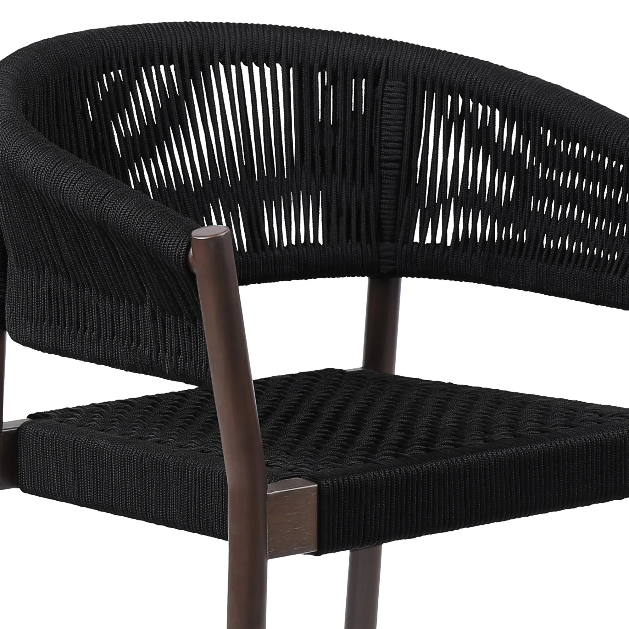 Set of Two Black Solid Wood Outdoor Dining Chair By Homeroots
