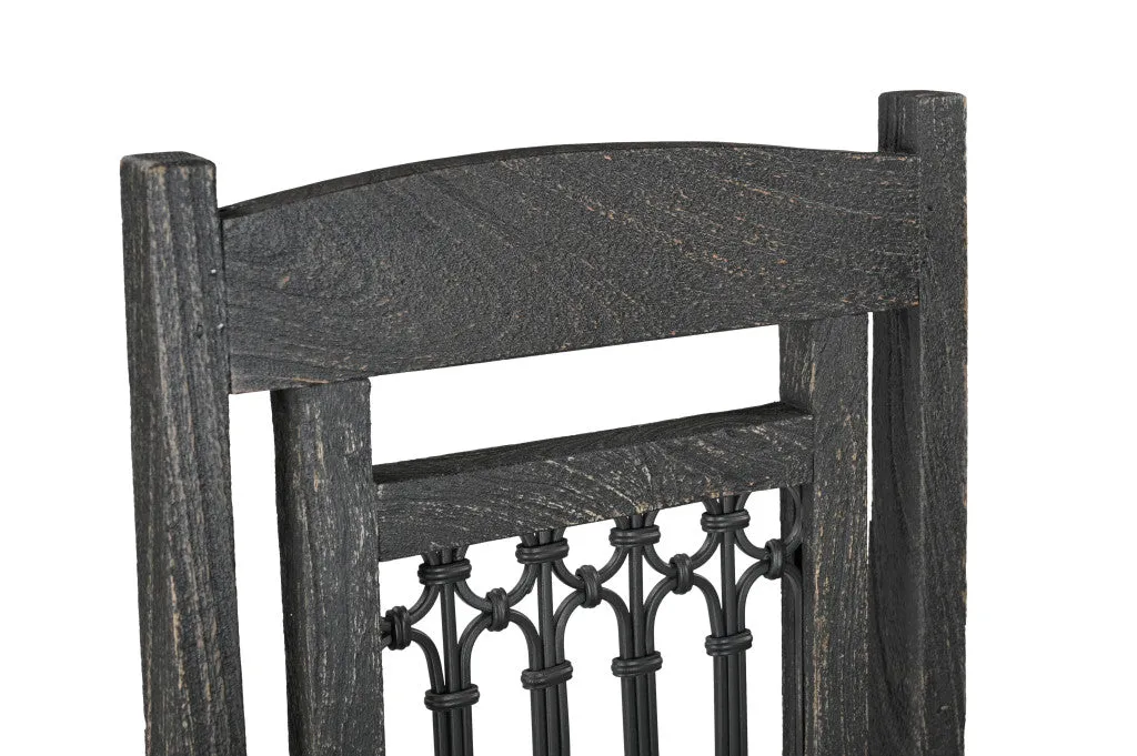 Set of Two Black Wood Slat Back Dining Side Chairs By Homeroots