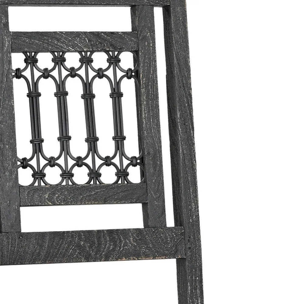 Set of Two Black Wood Slat Back Dining Side Chairs By Homeroots