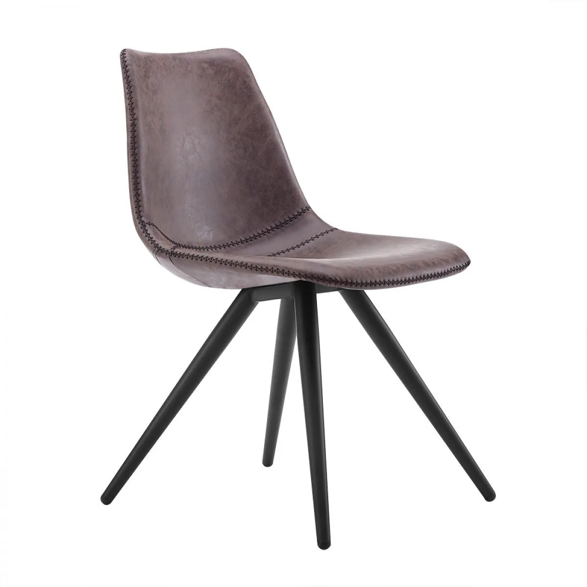 Set of Two Brown Modern Dining Chairs By Homeroots