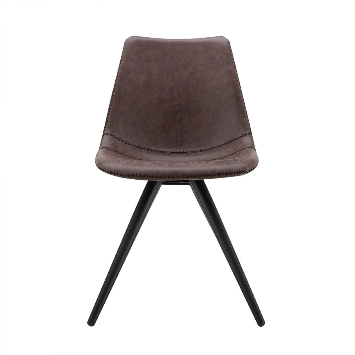 Set of Two Brown Modern Dining Chairs By Homeroots