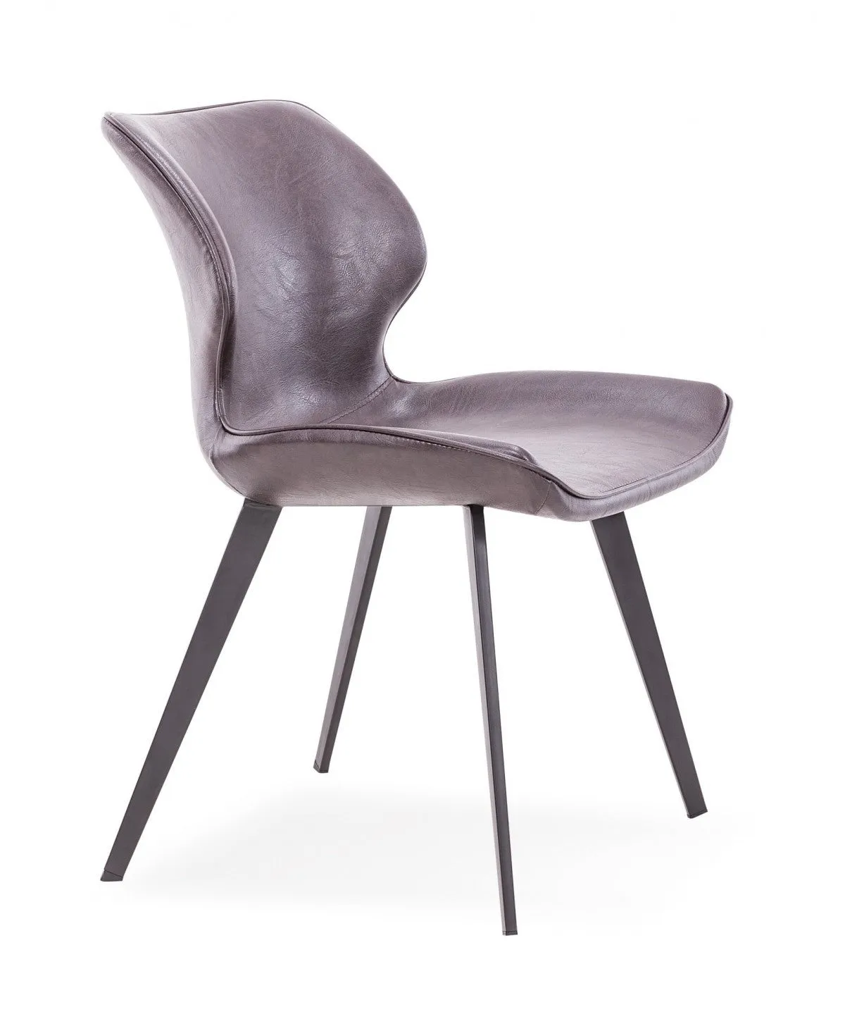 Set of Two Dark Brown And Black Upholstered Faux Leather Dining Side Chairs By Homeroots
