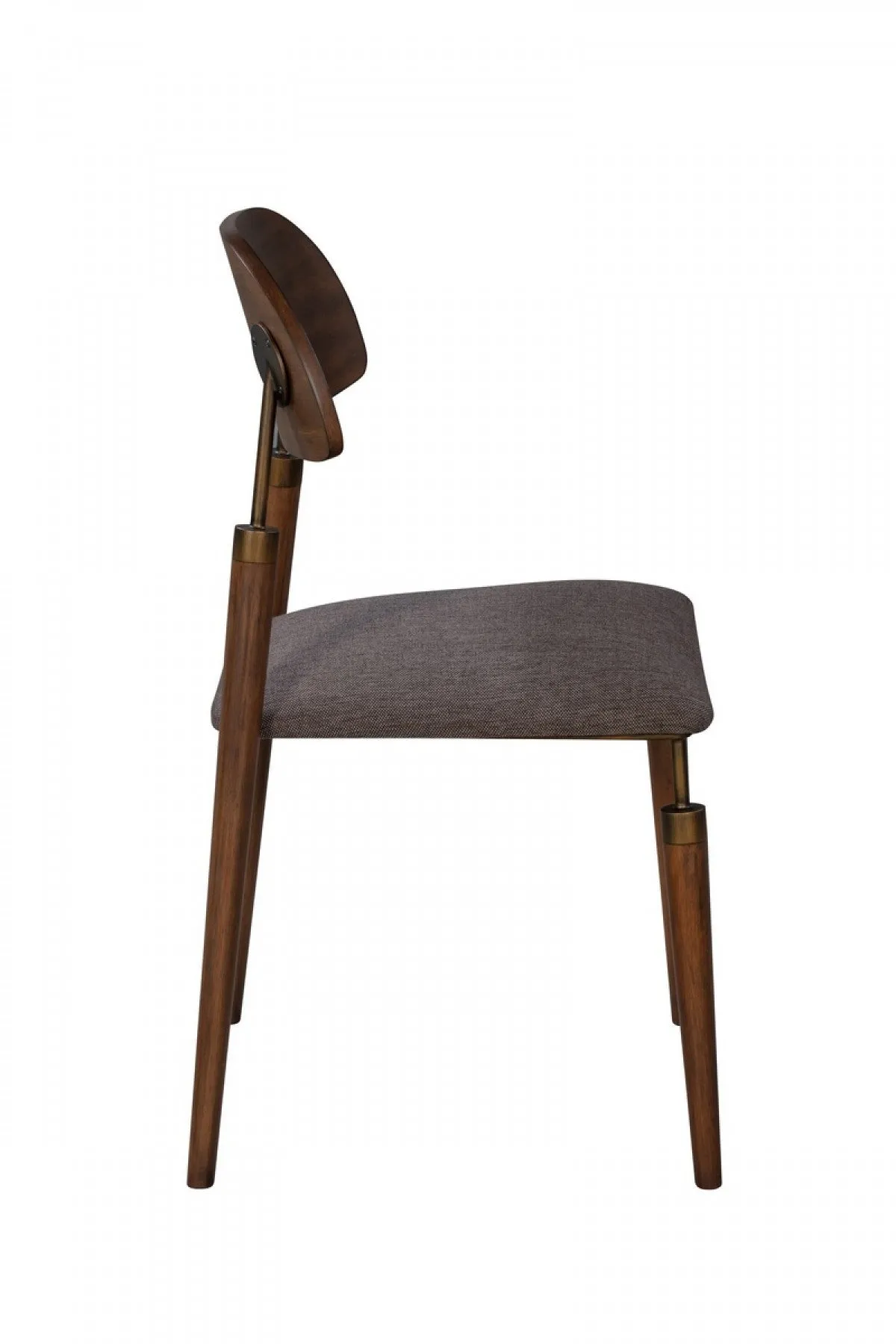 Set of Two Gray Brown Mid Century Dining Chairs By Homeroots