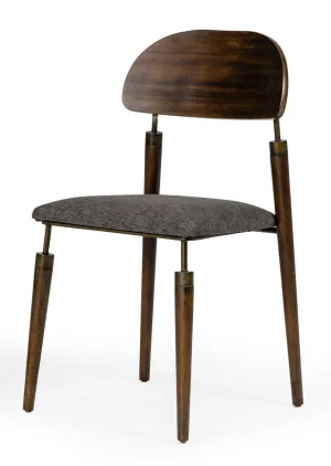 Set of Two Gray Brown Mid Century Dining Chairs By Homeroots