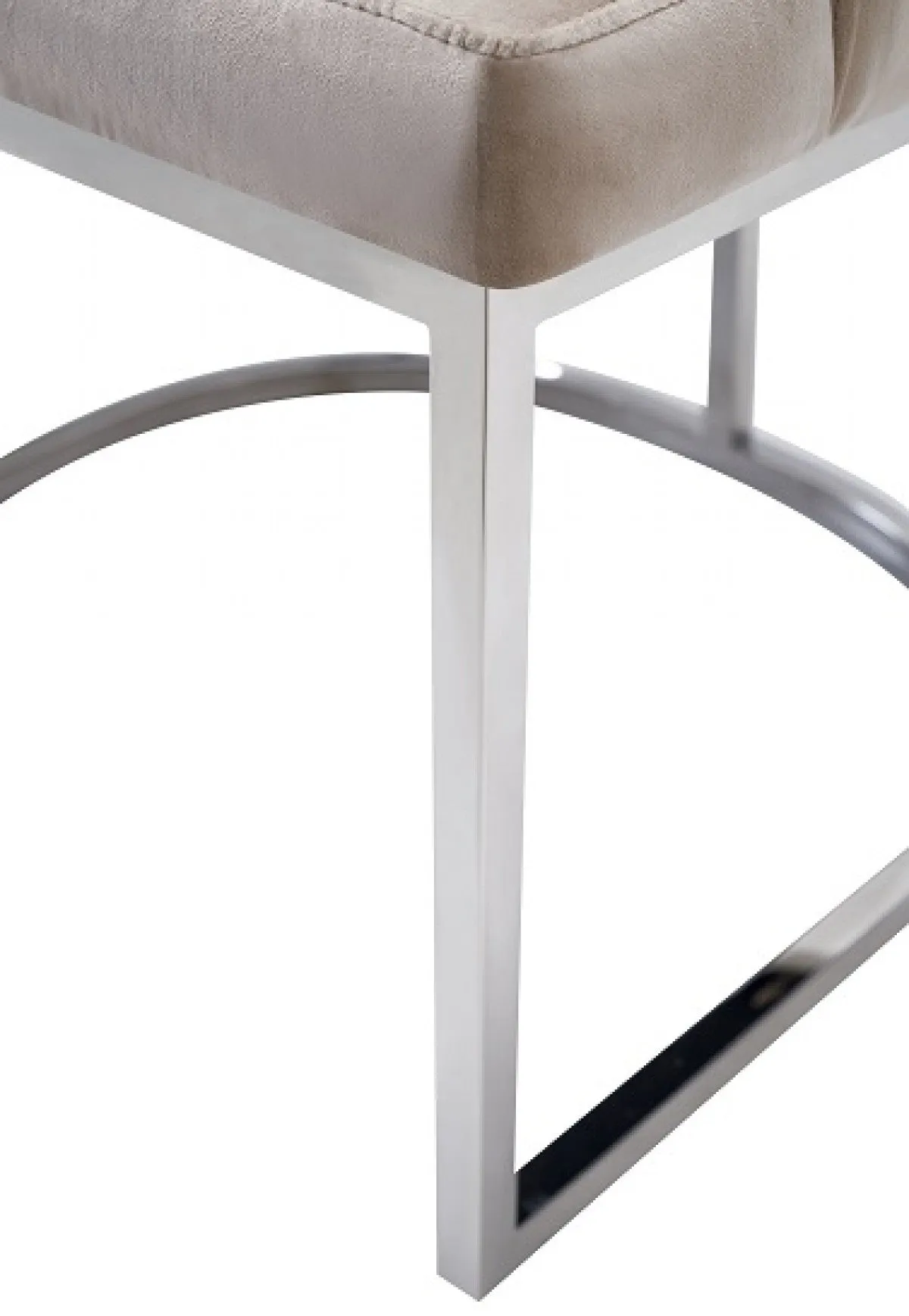 Set of Two Tufted Beige And Silver Upholstered Velvet Wing Back Dining Side Chairs By Homeroots