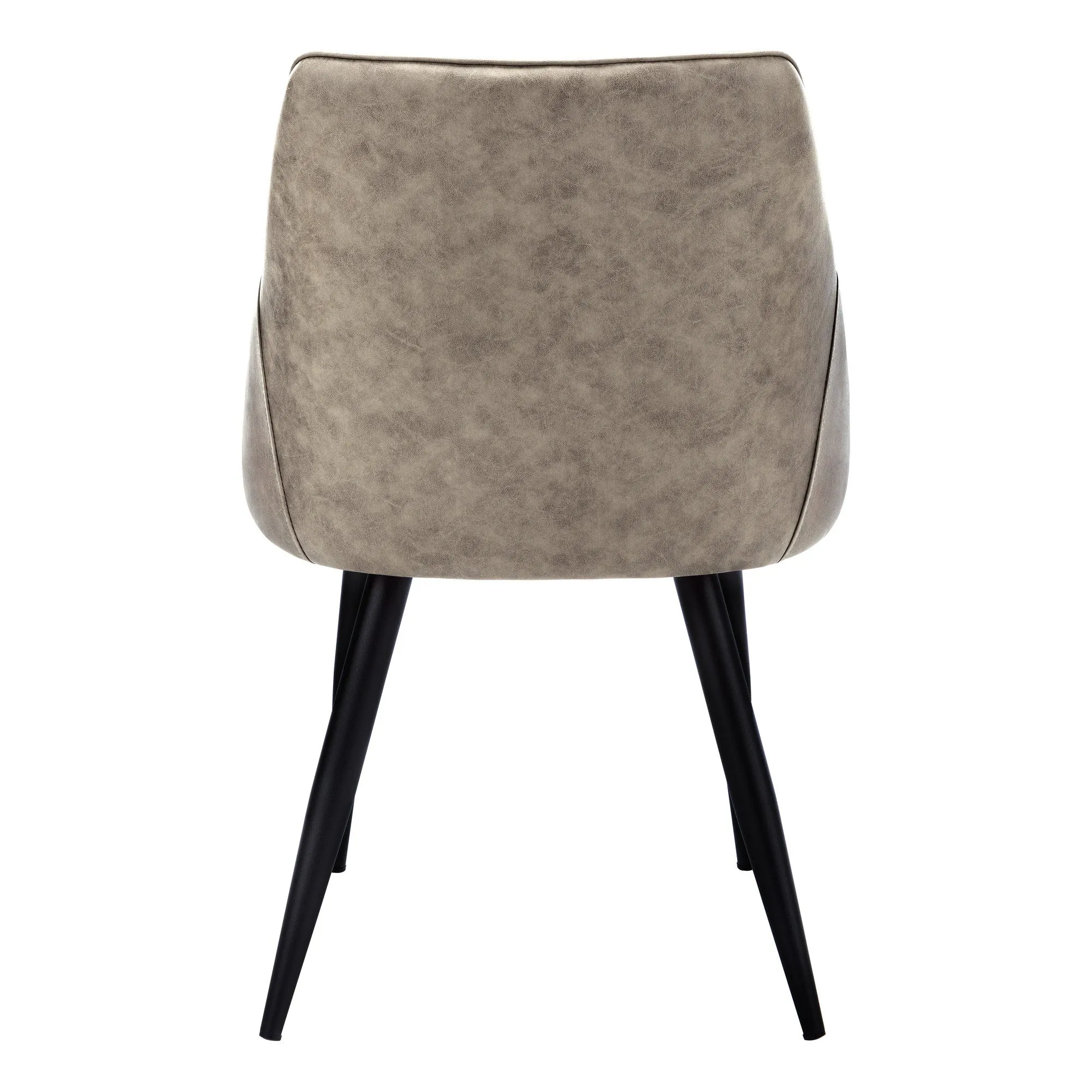 Set of Two Tufted Taupe And Black Upholstered Fabric Dining Arm Chairs By Homeroots