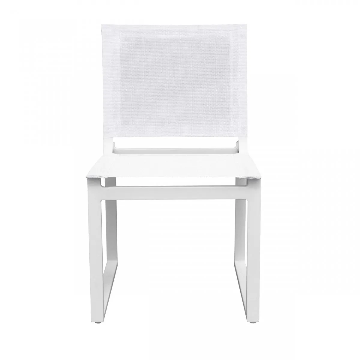 Set of Two White Aluminum Indoor Outdoor Dining Chair By Homeroots