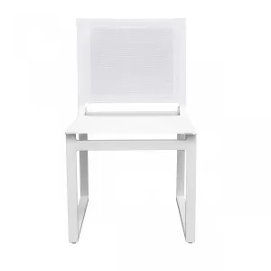 Set of Two White Aluminum Indoor Outdoor Dining Chair By Homeroots