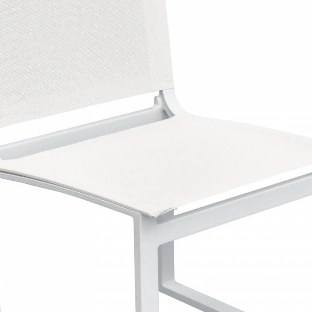 Set of Two White Aluminum Indoor Outdoor Dining Chair By Homeroots