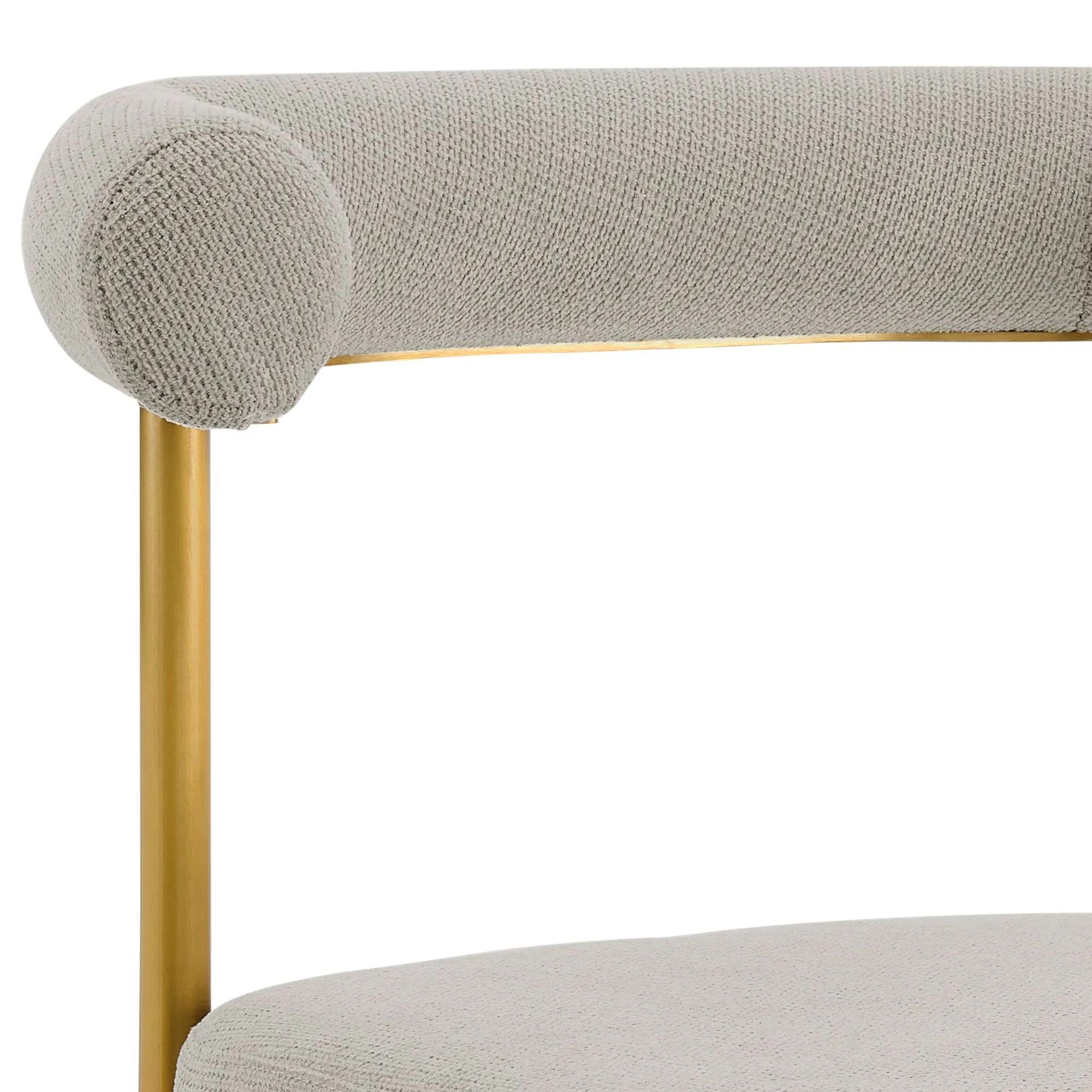Shannon Dining Chair with Gold Brushed Stainless Steel and Taupe Fabric - Set of 2 By Armen Living