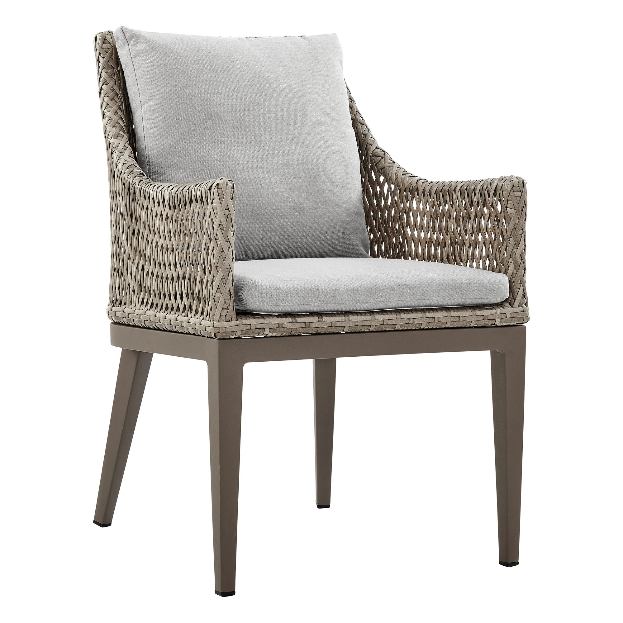 Silvana 5 Piece Gray Aluminum Outdoor Dining Set with Gray Fabric By Armen Living