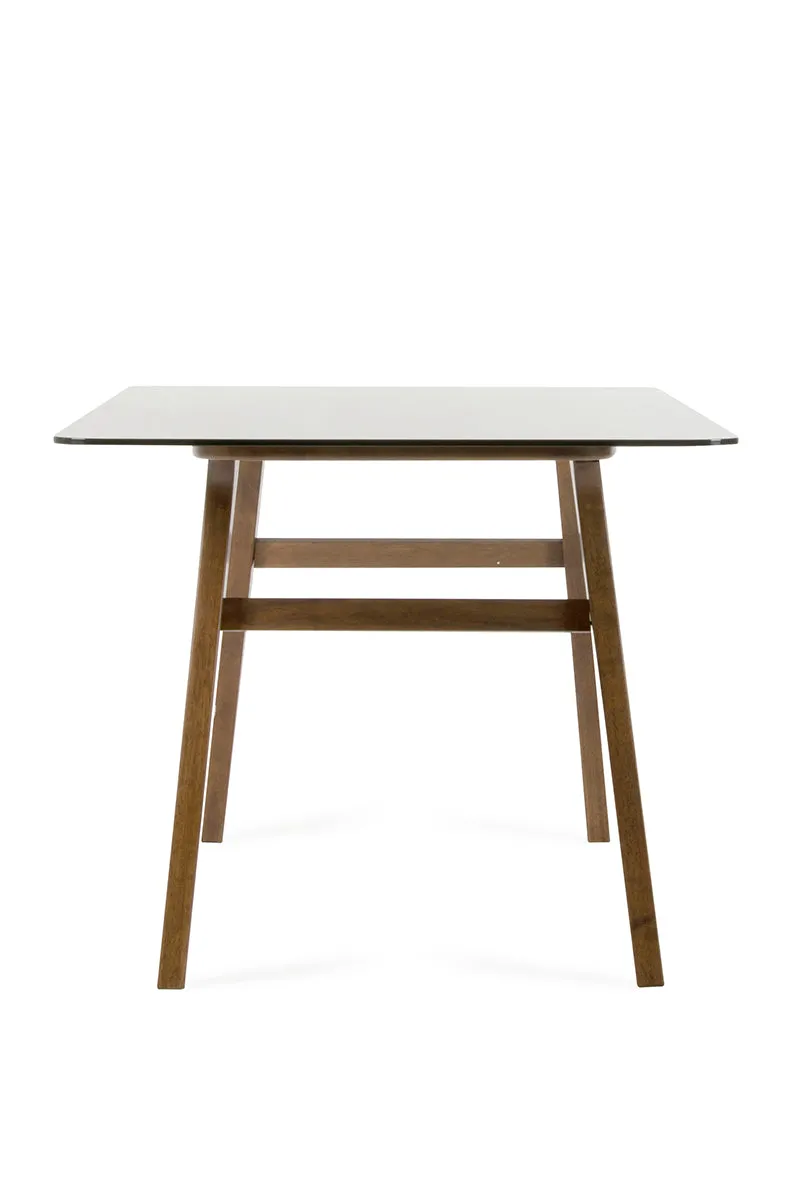 Sleek Smoke Tempered Glass Dining Table By Homeroots