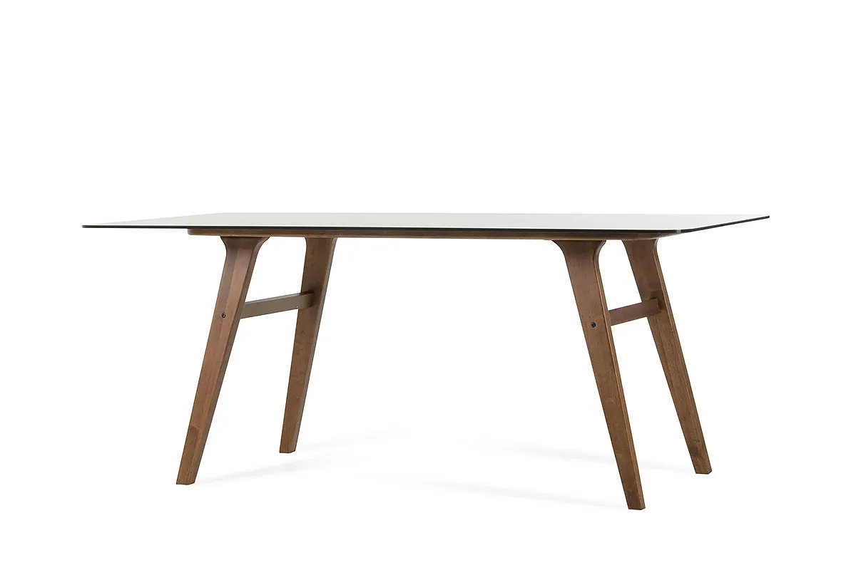 Sleek Smoke Tempered Glass Dining Table By Homeroots