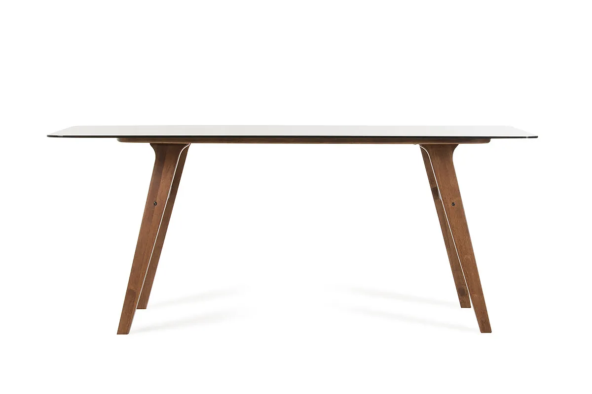 Sleek Smoke Tempered Glass Dining Table By Homeroots