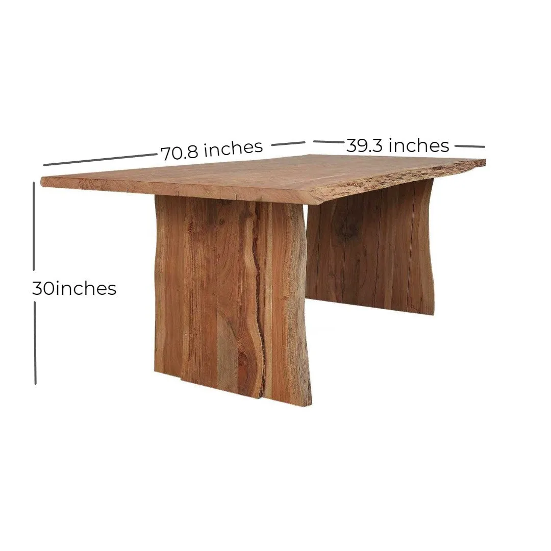 Solid Acacia Wood Live Edge Dining Table By Homeroots