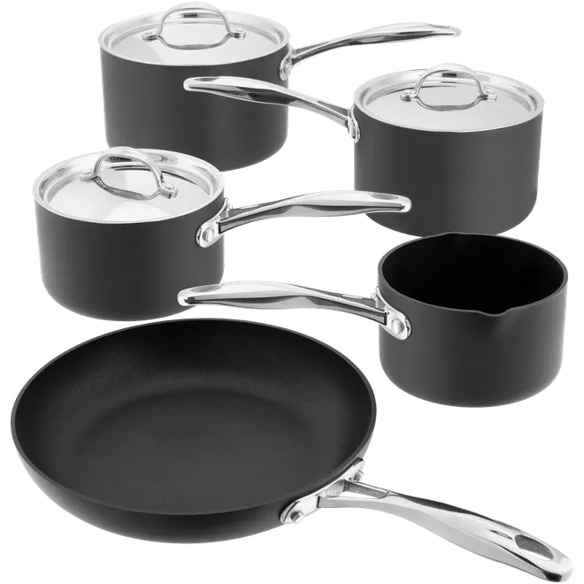 Stellar Hard Anodised 5 Piece Saucepan Set