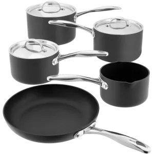 Stellar Hard Anodised 5 Piece Saucepan Set