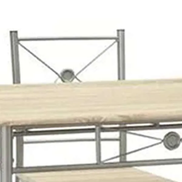 Sturdy Dining Table In A Set Of Five, Silver By Benzara