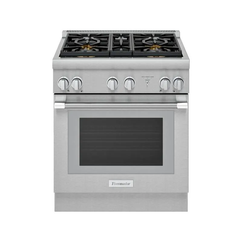 Thermador 30 Inch Stainless Freestanding Professional Dual Fuel Range PRD304WHU