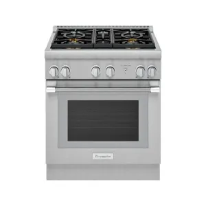 Thermador 30 Inch Stainless Freestanding Professional Dual Fuel Range PRD304WHU