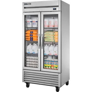 True Manufacturing Commercial T35GHCFGD01 Reach-In Glass Swing Door Refrigerator With Hydrocarbon Refrigerant~Framed Glass Door Version 01