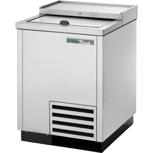 True Manufacturing Commercial TD247SHC Solid Slide Lid Stainless Steel Deep Well Horizontal Bottle Cooler With Hydrocarbon Refrigerant