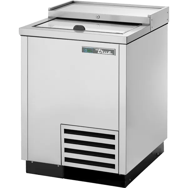 True Manufacturing Commercial TD247SHC Solid Slide Lid Stainless Steel Deep Well Horizontal Bottle Cooler With Hydrocarbon Refrigerant