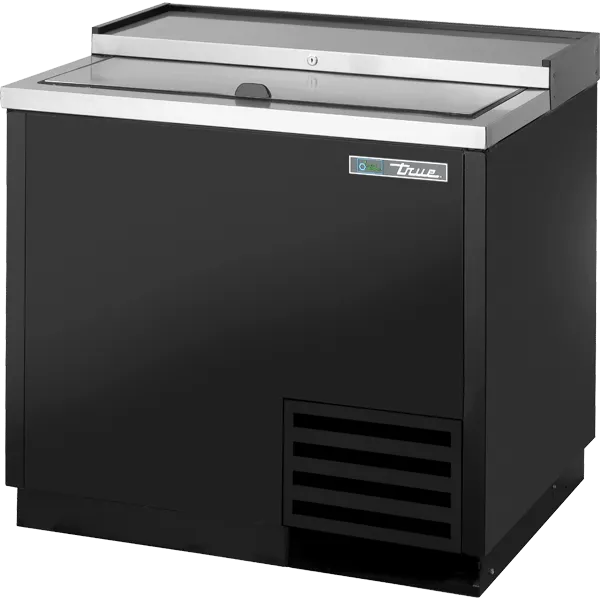 True Manufacturing Commercial TD3612HC Solid Slide Lid Deep Well Horizontal Bottle Cooler With Hydrocarbon Refrigerant