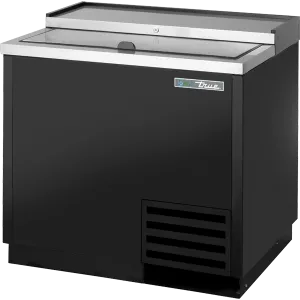 True Manufacturing Commercial TD3612HC Solid Slide Lid Deep Well Horizontal Bottle Cooler With Hydrocarbon Refrigerant