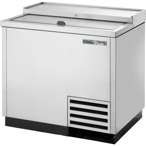 True Manufacturing Commercial TD3612SHC Solid Slide Lid Stainless Steel Deep Well Horizontal Bottle Cooler With Hydrocarbon Refrigerant