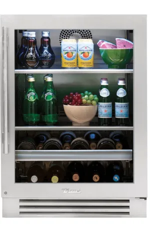 True Residential TBC24RSGC 24 Inch Stainless Glass Door Right Hinge Undercounter Beverage Center