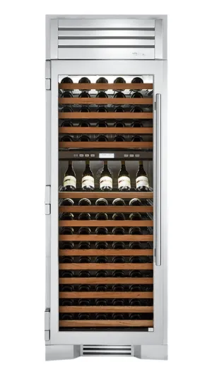 True Residential TR30DZWLSGC 30 Inch Dual Zone Stainless Glass Door Left Hinge Wine Column
