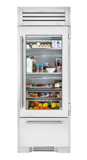 True Residential TR30RBFRSGA 30 Inch Stainless Glass Door Right Hinge Refrigerator With Bottom Freezer