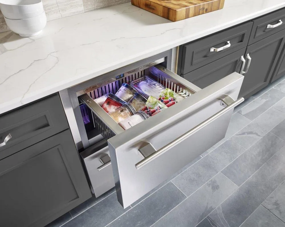 True Residential TUF24LOPC 24 Inch Overlay Panel Door Left Hinge Undercounter Freezer